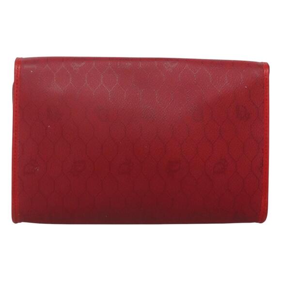 DIOR Honeycomb Canvas Chain Shoulder Bag Pvc Red Gold - Picture 3 of 12